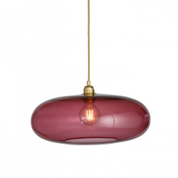Luminaire verre soufflé Horizon Rouge Rubis, diamètre 45 cm, Ebb & Flow, douille et câble dorés