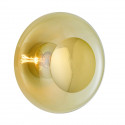 Plafonnier verre soufflé Horizon Vert olive, diamètre 36 cm, Ebb & Flow, centre métal doré