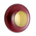Plafonnier verre soufflé Horizon Rouge Rubis, diamètre 36 cm, Ebb & Flow, centre métal doré