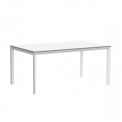 Table Frame Aluminium 160x100xH74 cm, Vondom, blanc, bords noirs