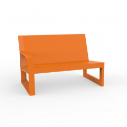 Module droit pour salon de jardin design Frame, Vondom orange avec coussins en tissu Silvertex