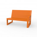 Module gauche pour salon de jardin design Frame, Vondom orange avec coussins en tissu Silvertex