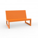 Module central pour salon de jardin design Frame, Vondom orange avec coussins en tissu Silvertex