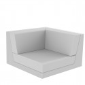Canapé composable outdoor Pixel, module d'angle, Vondom, tissu Silvertex blanc