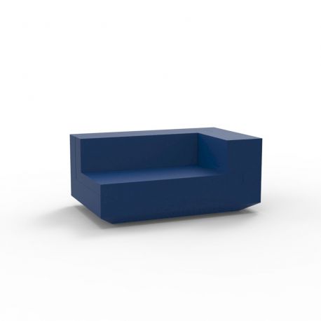 Module gauche chaise longue canapé Vela, Vondom, 100x160xH72cm bleu marine