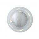 Applique et plafonnier bulle de verre soufflé Horizon Transparent, diamètre 21 cm, Ebb & Flow, centre métal argenté