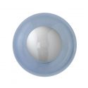 Applique et plafonnier bulle de verre soufflé Horizon Bleu Abysse, diamètre 21 cm, Ebb & Flow, centre métal argenté