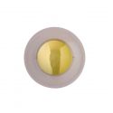 Applique et plafonnier bulle de verre soufflé Horizon Corail, diamètre 21 cm, Ebb & Flow, centre métal doré