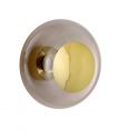 Applique plafonnier verre soufflé Horizon Marron glacé, diamètre 29 cm, Ebb & Flow, centre métal doré