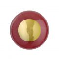 Applique plafonnier verre soufflé Horizon Rouge Rubis, diamètre 29 cm, Ebb & Flow, centre métal doré