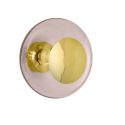 Applique plafonnier verre soufflé Horizon Corail, diamètre 29 cm, Ebb & Flow, centre métal doré