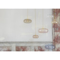 Applique murale verre soufflé Horizon Doré fumé, diamètre 21 cm, Ebb & Flow, rosace et bras dorés