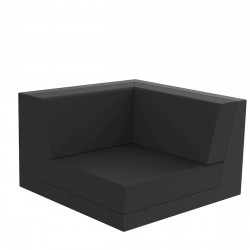 Canapé composable outdoor Pixel, module d'angle, Vondom, tissu Silvertex Noir
