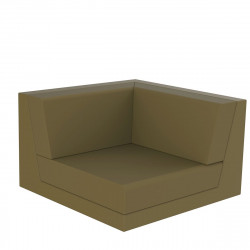 Canapé composable outdoor Pixel, module d'angle, Vondom, tissu Silvertex Kaki