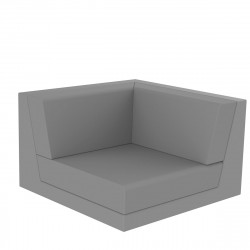 Canapé composable outdoor Pixel, module d'angle, Vondom, tissu Silvertex Gris Argent