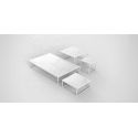 Table basse carrée contemporaine Suave 40x40xH40cm, Vondom, Dekton Entzo blanc et pieds blancs