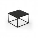 Table basse design Pixel 60x60xH25cm, Vondom, Dekton Kelya noir et pieds noirs