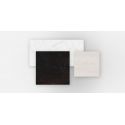 Table basse carrée contemporaine Pixel 100x100xH25cm, Vondom, Dekton Kelya noir et pieds noirs