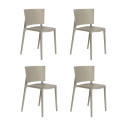 Set de 4 chaises Africa Revolution® en plastique recyclé, Vondom beige Cala 4021