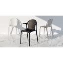 Lot de 4 fauteuils Brooklyn Revolution® en plastique recyclé, Vondom blanc Milos 4023