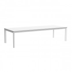 Grande table de jardin 12 à 14 personnes, Frame 300 tout blanc, Vondom, 300x120xH74 cm