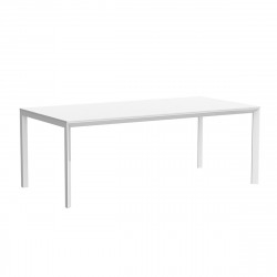 Table de jardin haut de gamme, Frame 200 tout blanc, Vondom, 200x100xH74 cm