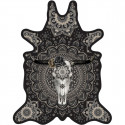 Tapis Buffle fond noir XL, vinyle forme peau de bête, 148x187cm, collection Baba Souk, Pôdevache