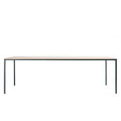 Table rectangulaire extensible Dry, structure acier et plateau bois, hauteur 70cm, Ondarreta