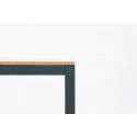 Table haute rectangulaire Dry, structure acier noir et plateau bois, hauteur 110cm, Ondarreta