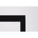 Banc design Dry, structure acier noir et coussin tissu Steelcut noir et blanc, longueur 100cm, Ondarreta