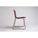 Chaise minimaliste Alo, structure acier rouge nectarine et tissu Valencia Nectarine, Ondarreta