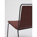 Chaise minimaliste Alo XL, structure acier noir et tissu skye rouge et noir, Ondarreta