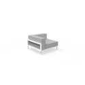 Canapé modulaire aluminium Cleo, module d'angle, Talenti, blanc et gris, L100xl100xH65xh40