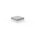 Canapé modulaire aluminium Cleo, pouf, Talenti, blanc et gris, L100xl100xH40