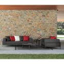 Sofa outdoor aluminium Cleo, blanc et gris, L230xl100xH65xh40