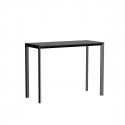 Table haute Frame Aluminium, Vondom, noir laqué, plateau HPL noir, 140x60x105 cm