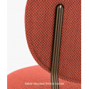 Petit fauteuil design confortable, Blume 2951, Pedrali, tissu velours Kvadrat, rouge, structure laiton, 63x63xH76,5 cm