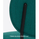 Petit fauteuil design confortable, Blume 2951, Pedrali, tissu velours Kvadrat, vert amande, structure laiton, 63x63xH76,5 cm
