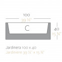 Jardinière rectangulaire 100 cm blanc, Jardinera, Vondom, avec réserve d'eau, Longueur 100x40xH40 cm