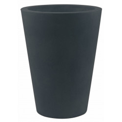 Lot de 2 Pots Cone haut diamètre 50 x hauteur 65 cm, simple paroi, Vondom gris anthracite