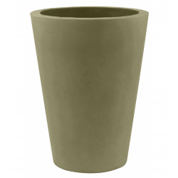 Lot de 2 Pots Cone haut diamètre 50 x hauteur 65 cm, simple paroi, Vondom kaki