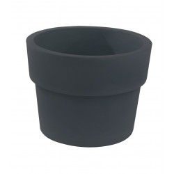 Lot de 2 Pots Vaso diamètre 50 x hauteur 38 cm, simple paroi, Vondom gris anthracite