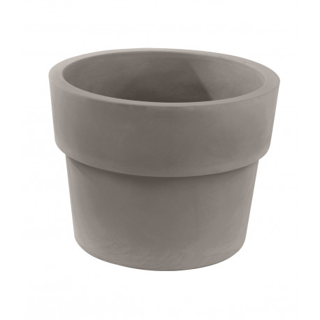 Lot de 2 Pots Vaso diamètre 50 x hauteur 38 cm, simple paroi, Vondom taupe