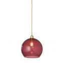 Suspension Rowan Rouge rubis, diamètre 28 cm, Ebb & Flow, douille et câble torsadé dorés
