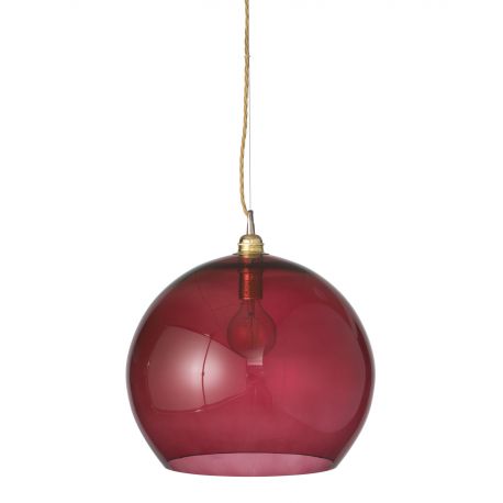Suspension Rowan Rouge rubis, diamètre 39 cm, Ebb & Flow, douille et câble doré torsadé